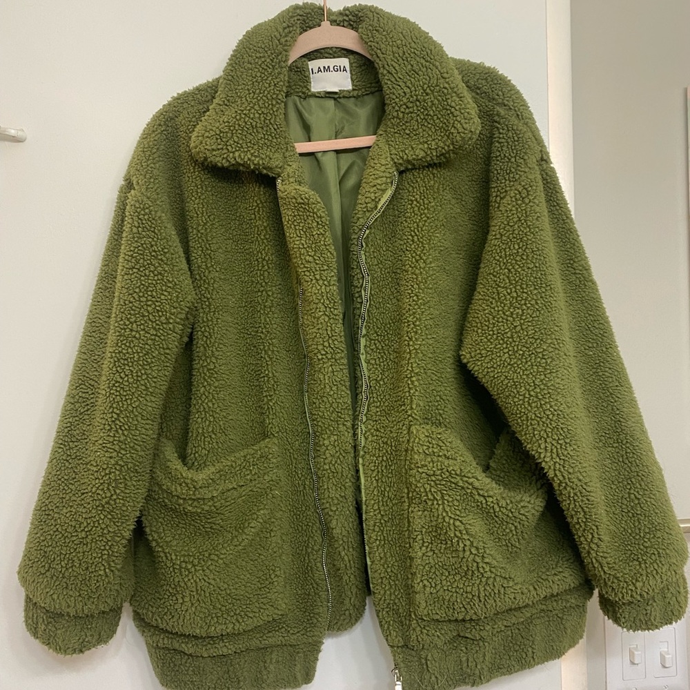 I.AM.GIA Pixie Teddy Coat Green XS